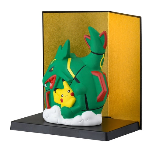 2023 Pokemon Center Original New Year's Ceramic Ornament Pikachu & Rayquaza 4.3" 11cm